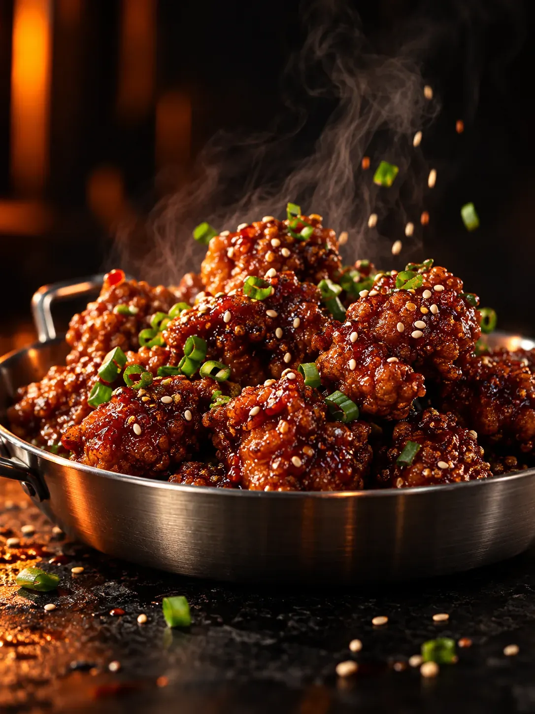 Inszeniertes glasiertes Korean Fried Chicken